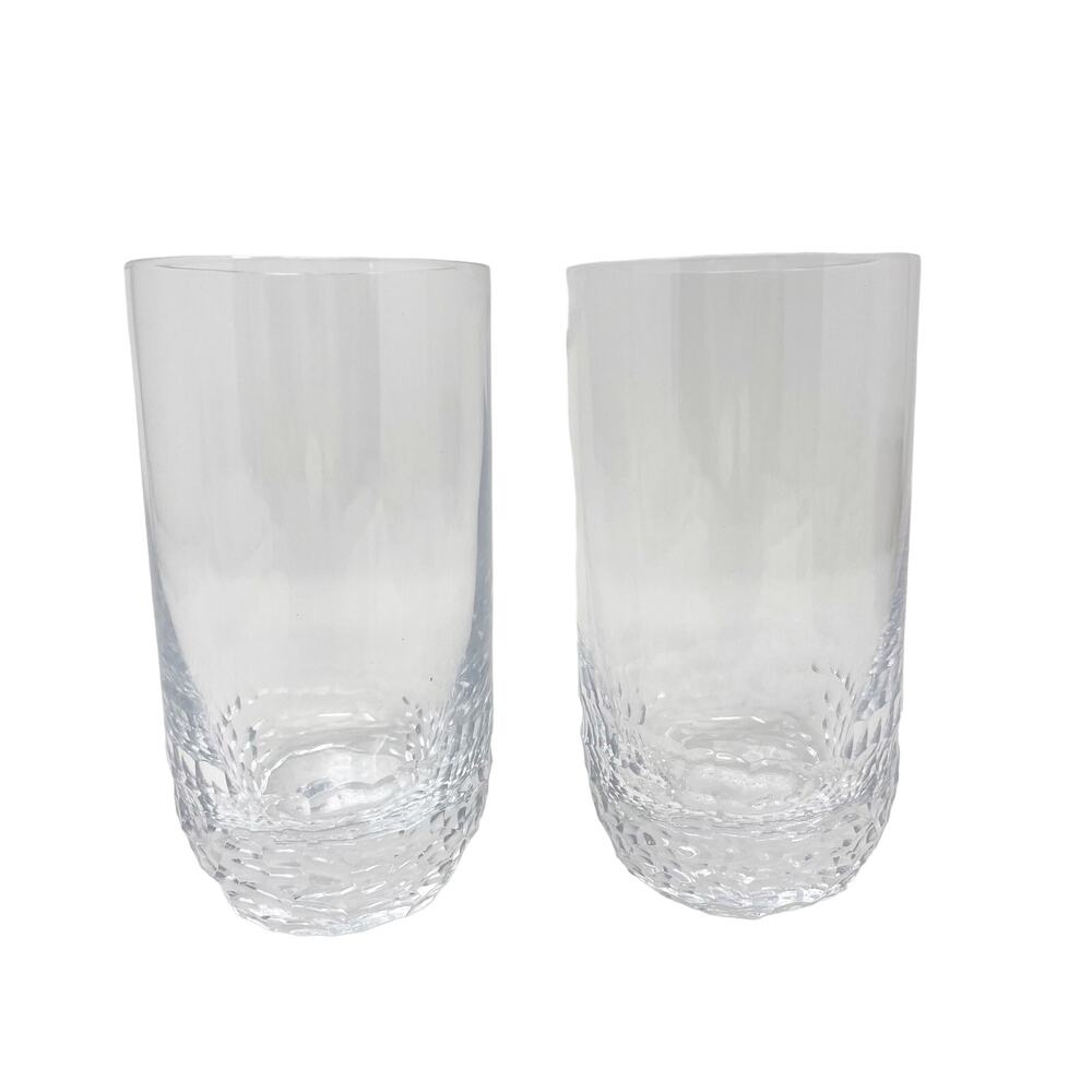 RLL Ralph Lauren Pair of Chipped Ice High Ball Glasses RARE Barware Excellent
